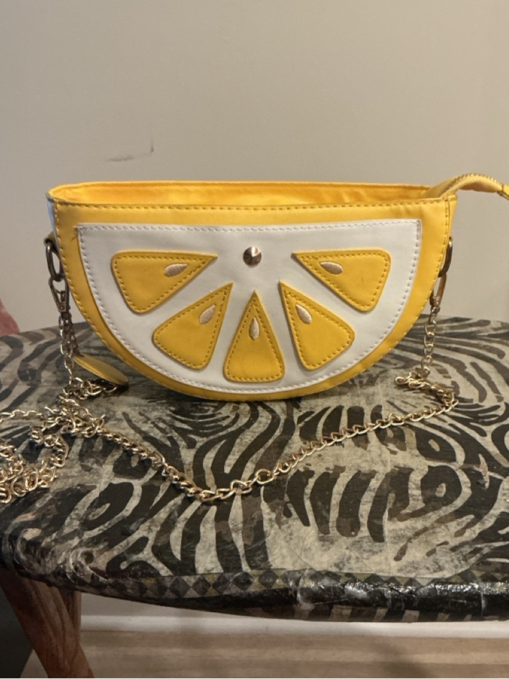 Yellow Citrus Slice Crossbody Bag - Playful Women's Purse